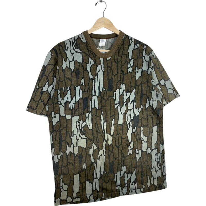 Vintage Trebark Tree Bark Camouflage Pocket Tee