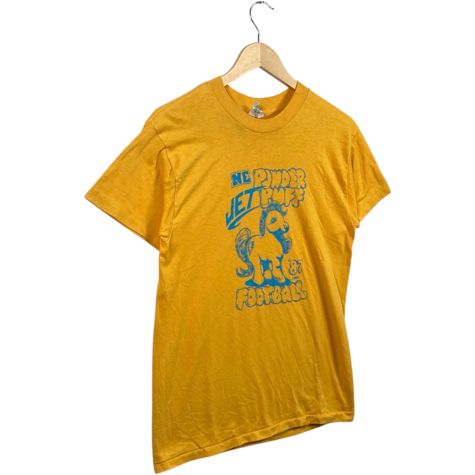 Vintage NE Powder Jet Puff Football Novelty NFL 80s Tee