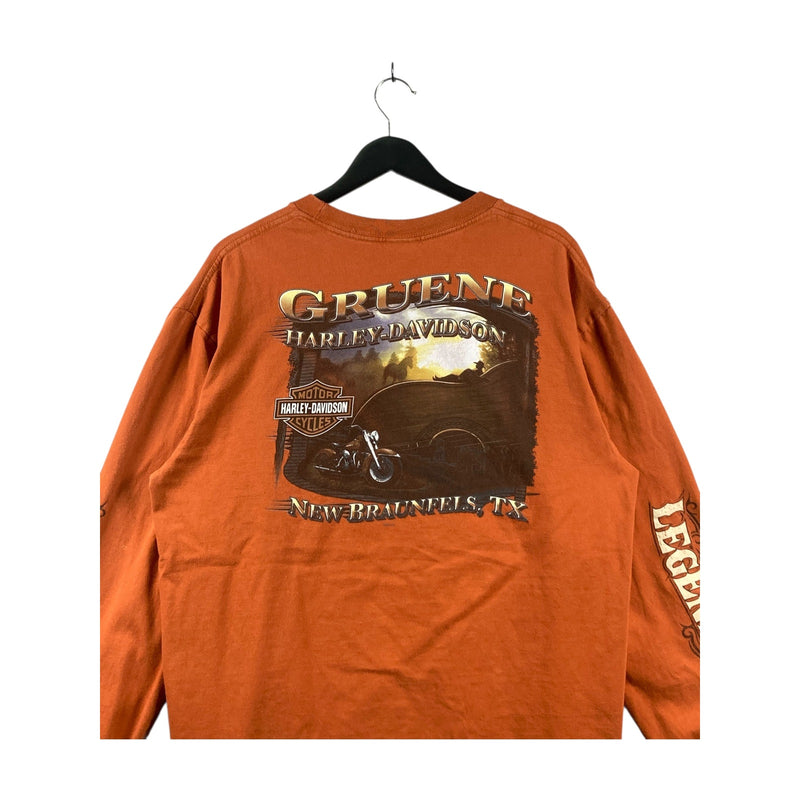 Vintage Harley Davidson Gruene Texas Long Sleeve T-Shirt