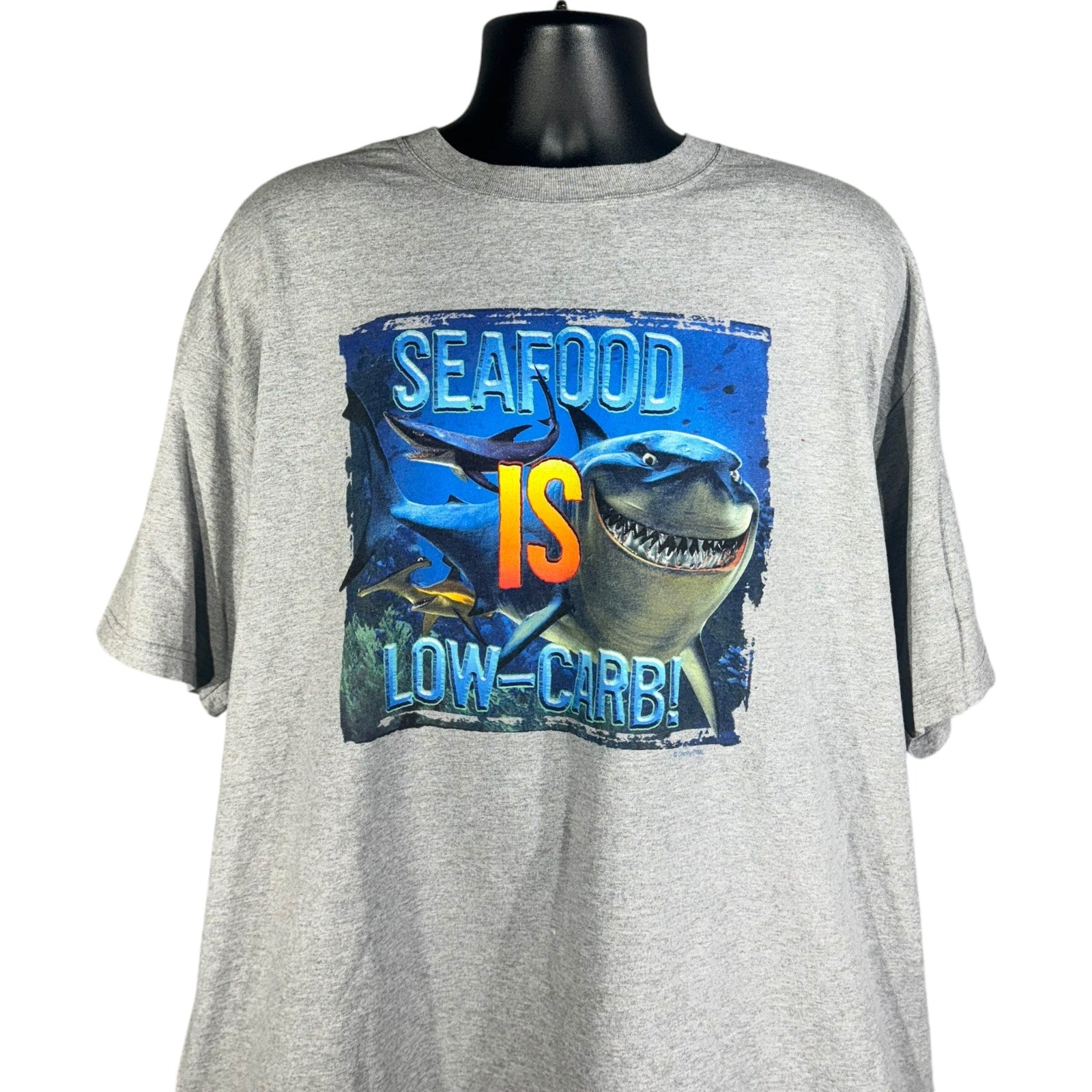 Vintage Finding Nemo "Seafood Is Low-Carb!" Movie Promo Tee