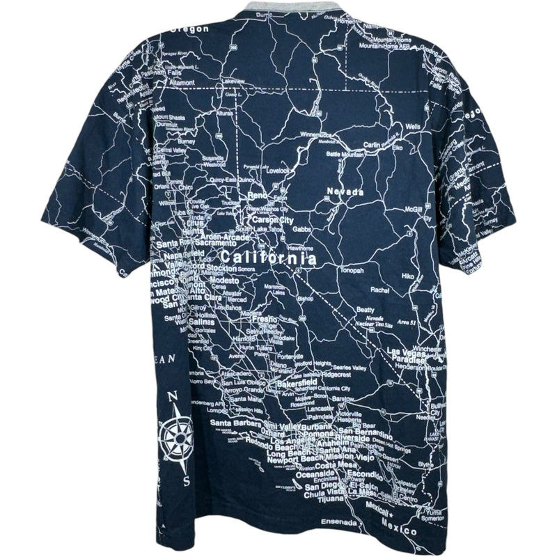 Vintage State Of California AOP Map Short Sleeve Tee