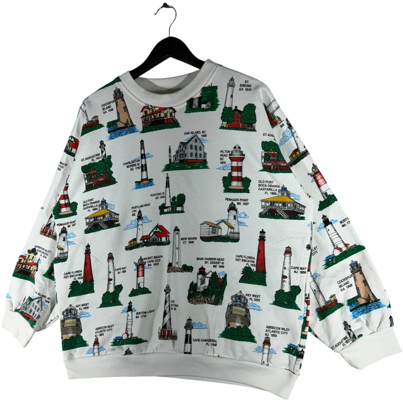 Vintage Light Houses AOP Crewneck 90s