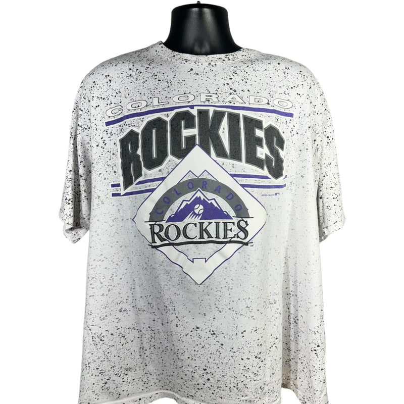 Vintage Colorado Rockies Spellout Logo MLB Tee 90s