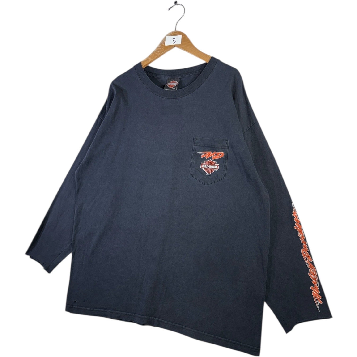 Vintage Harley Davidson Silver Eagle Pocket Long Sleeve