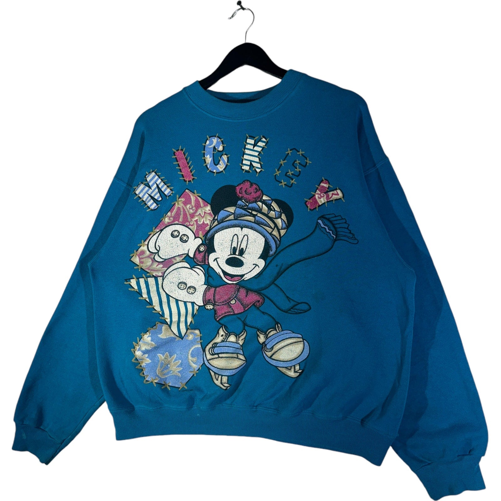 Vintage Disney Mickey Mouse Ice Skating Crewneck 90s