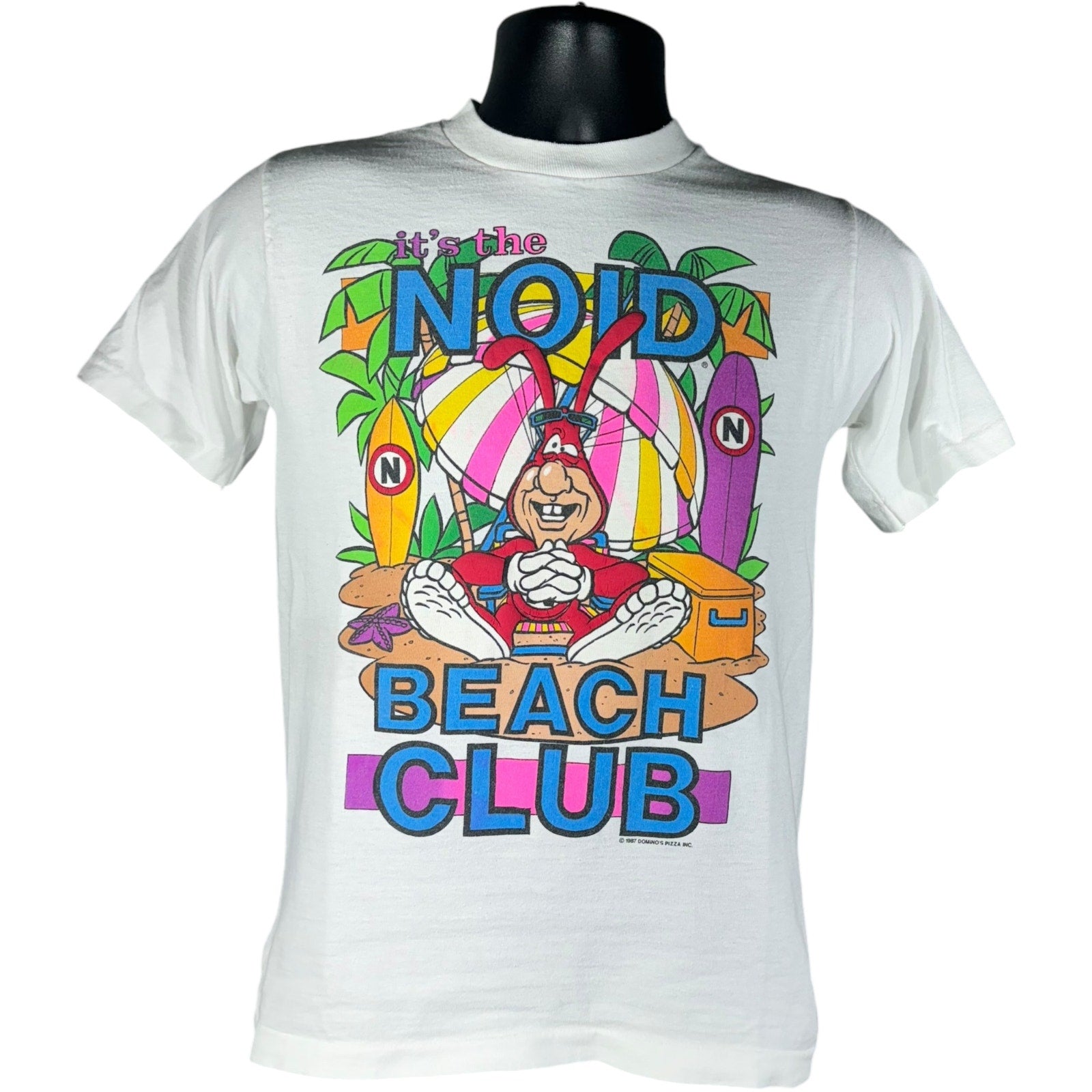 Vintage Noid Beach Club Dominos Pizza Tee 80's