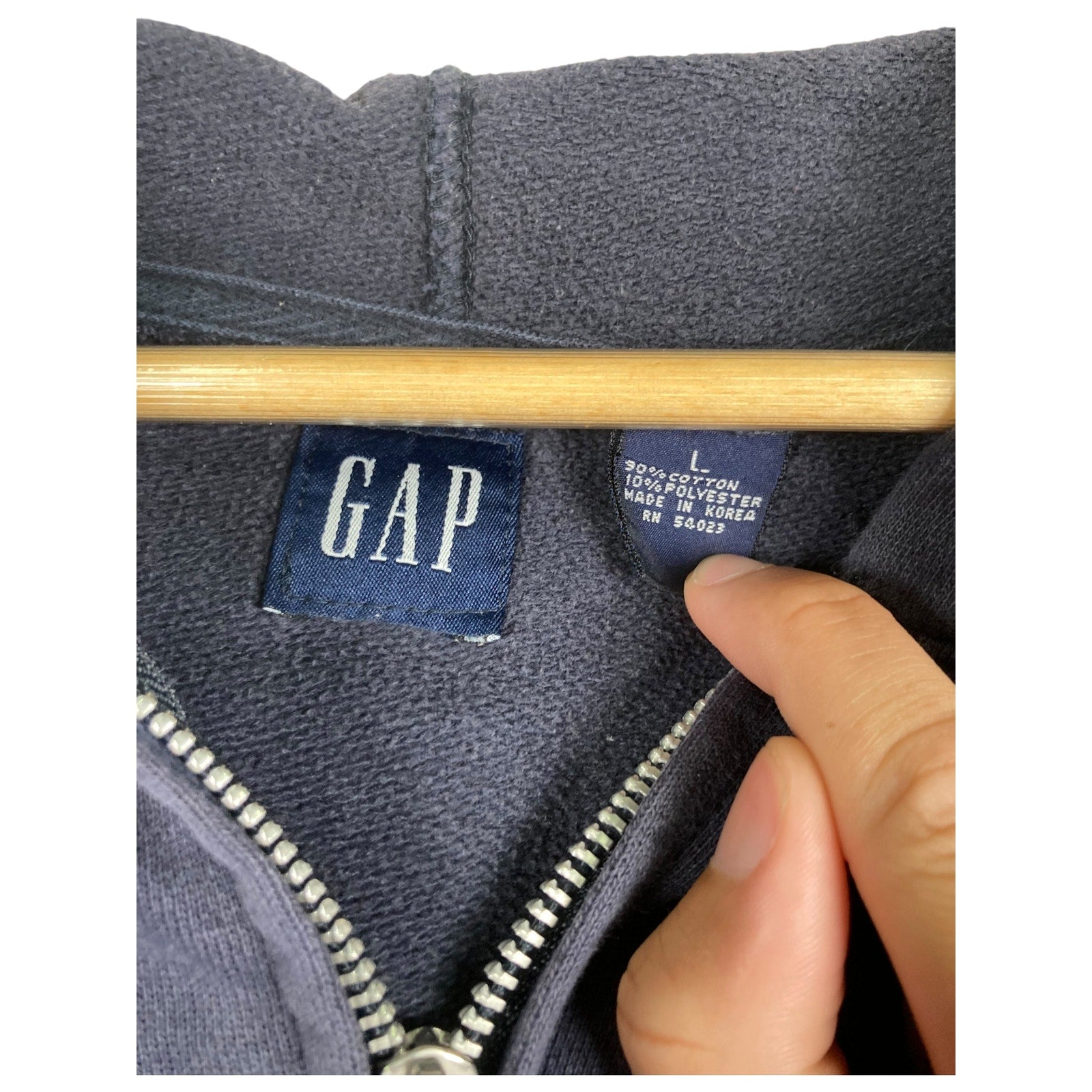 Vintage GAP Full Zip Classic Fit Hoodie Large