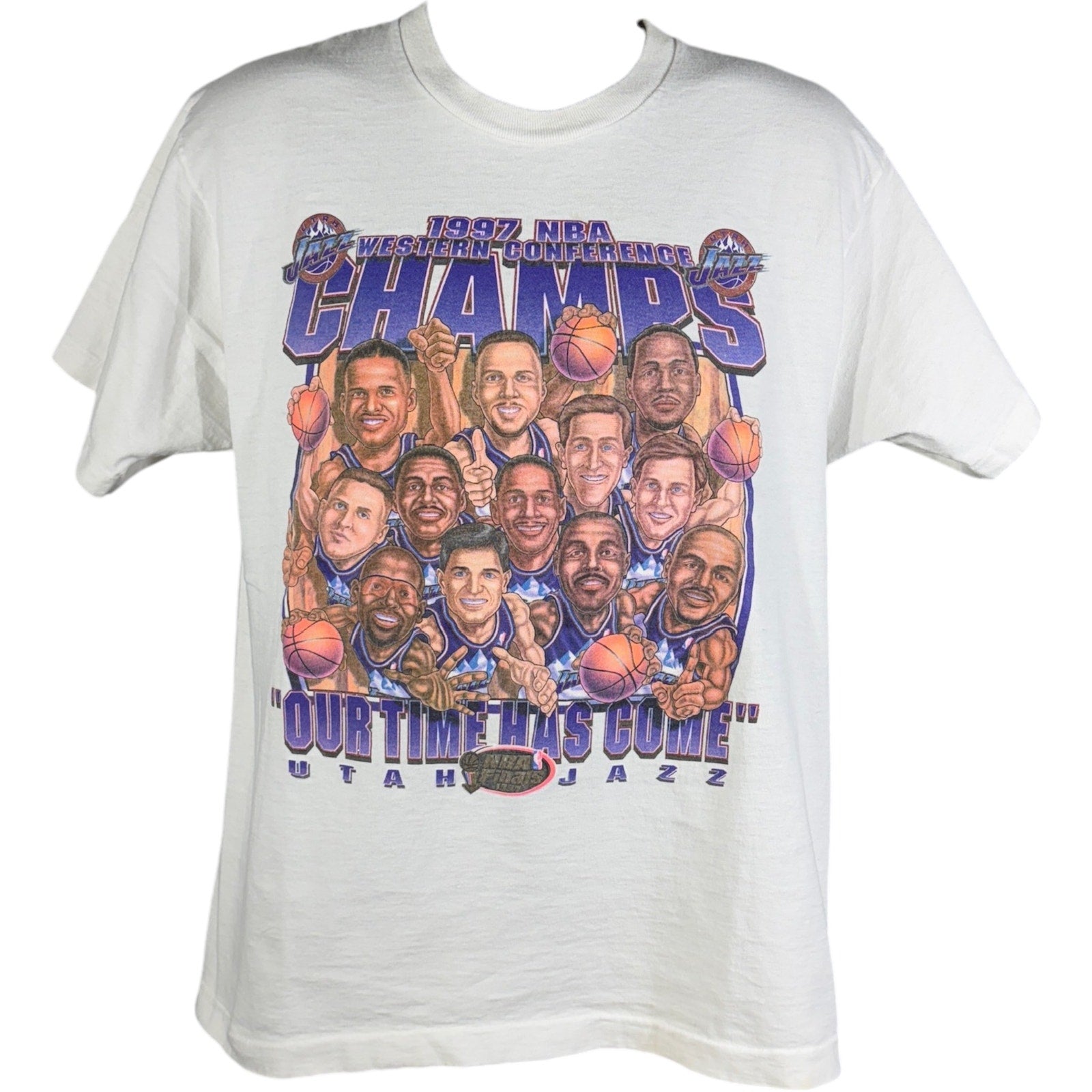 Vintage Utah Jazz Conference Champs Caricature NBA Tee 1997