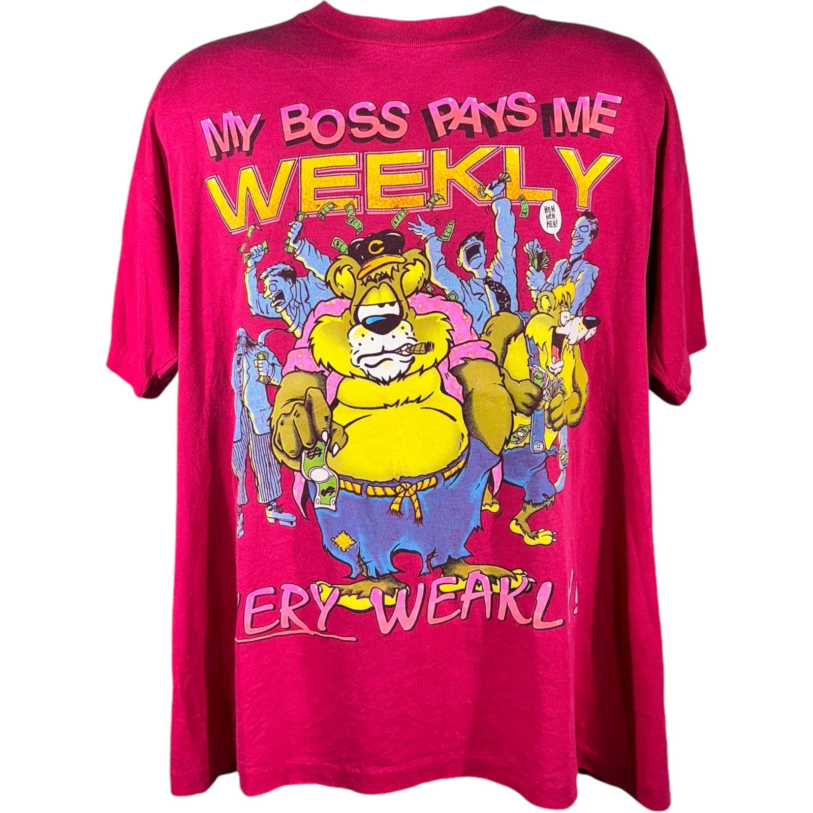 Vintage "Boss Pays Me Weekly" Parody Tee