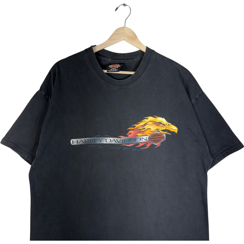 Vintage Harley Davidson Flaming Bald Eagle Tee