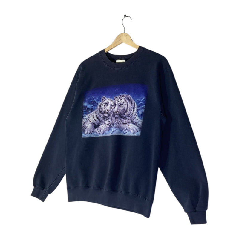 Vintage White Tiger Graphic Crewneck