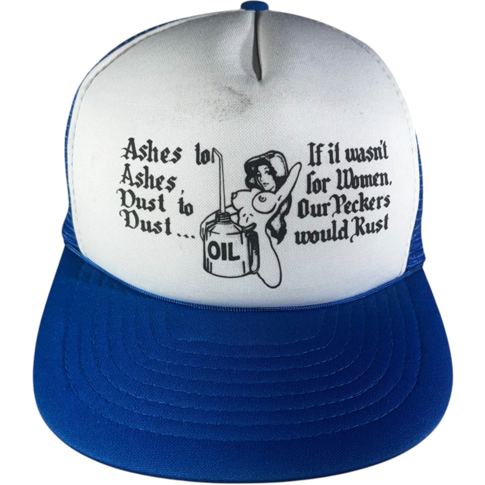 Vintage Explicit Comedic Spell-Out Trucker Snapback Hat