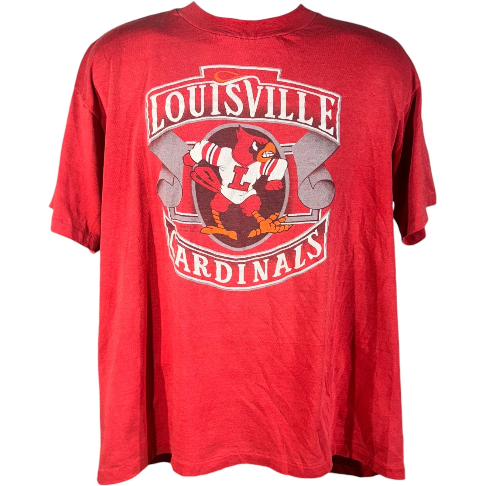 Vintage University Of Louisville Cardinals Mascot Tee