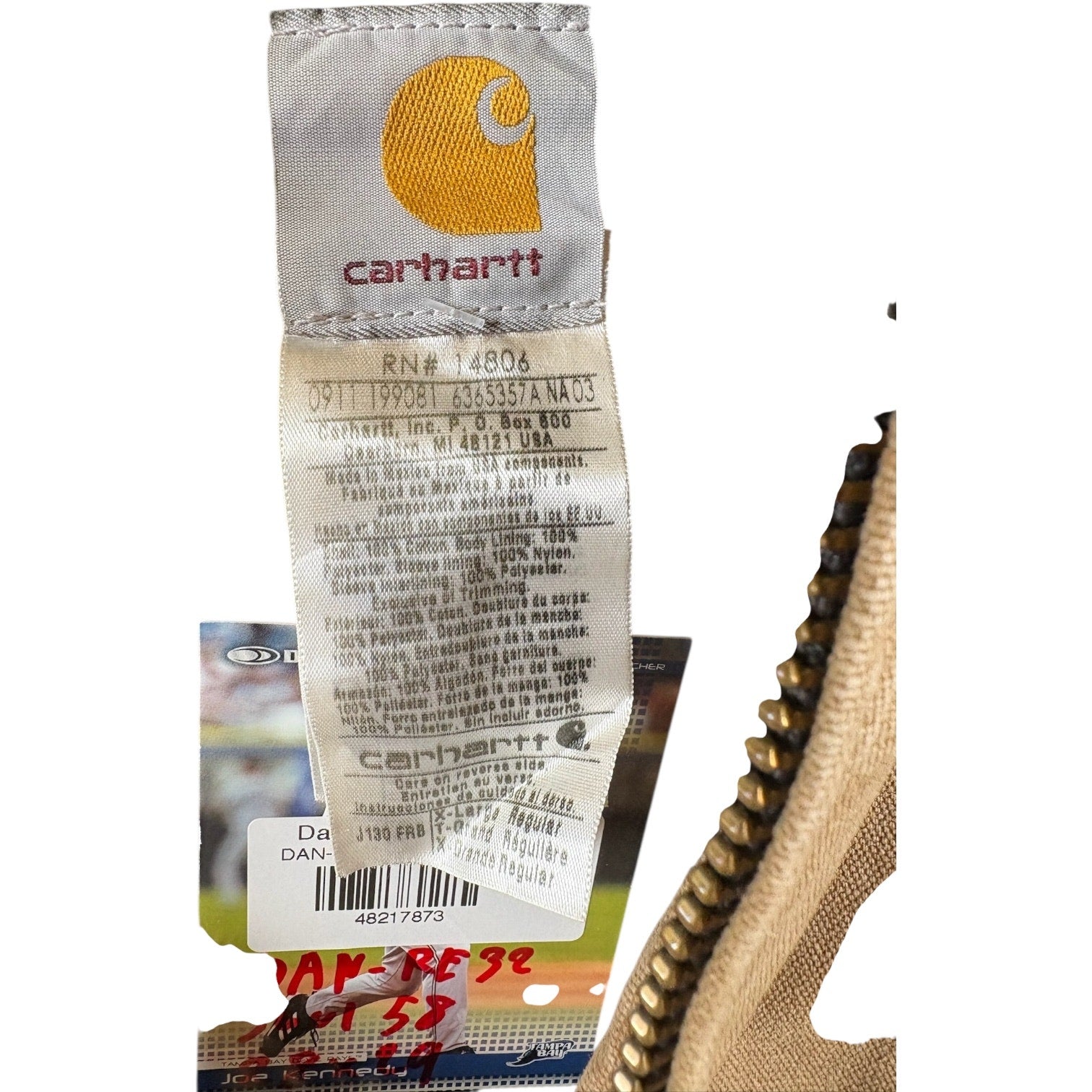 Vintage Carhartt Insulated Active Hoodie Full Zip Workwear Jacket