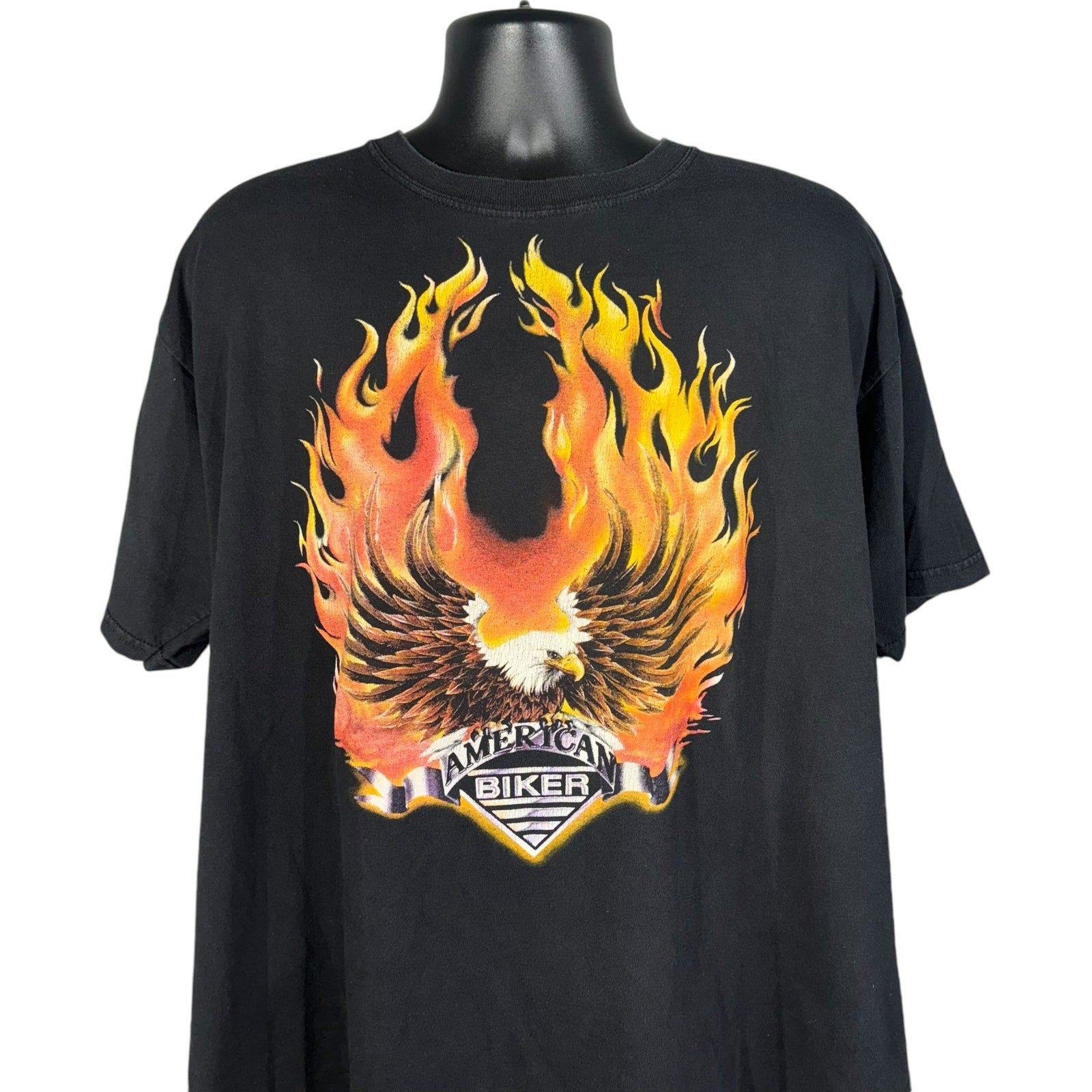 Vintage American Biker Flaming Eagle Tee