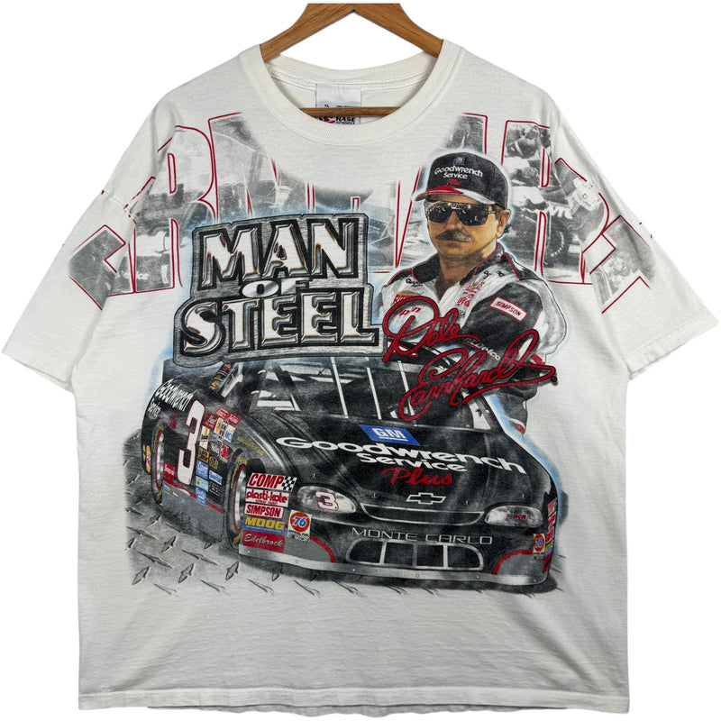 Vintage Dale Earnhardt Man Of Steel Goodwrench AOP NASCAR Tee