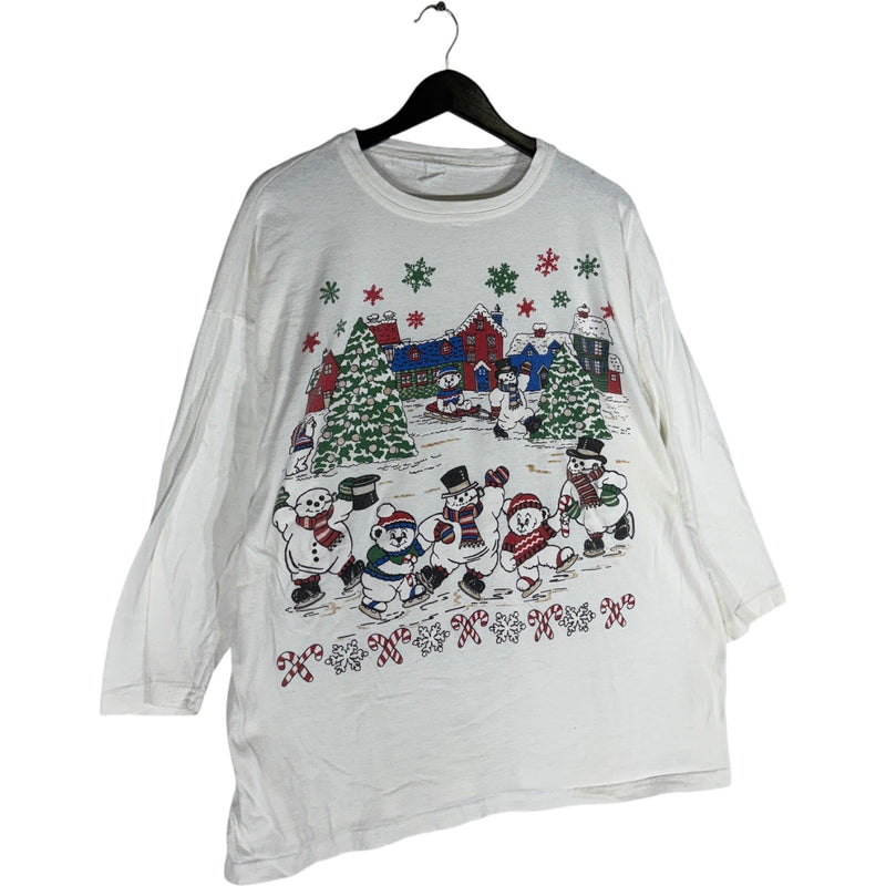 Vintage Christmas Snowmen 3/4 Sleeve Shirt