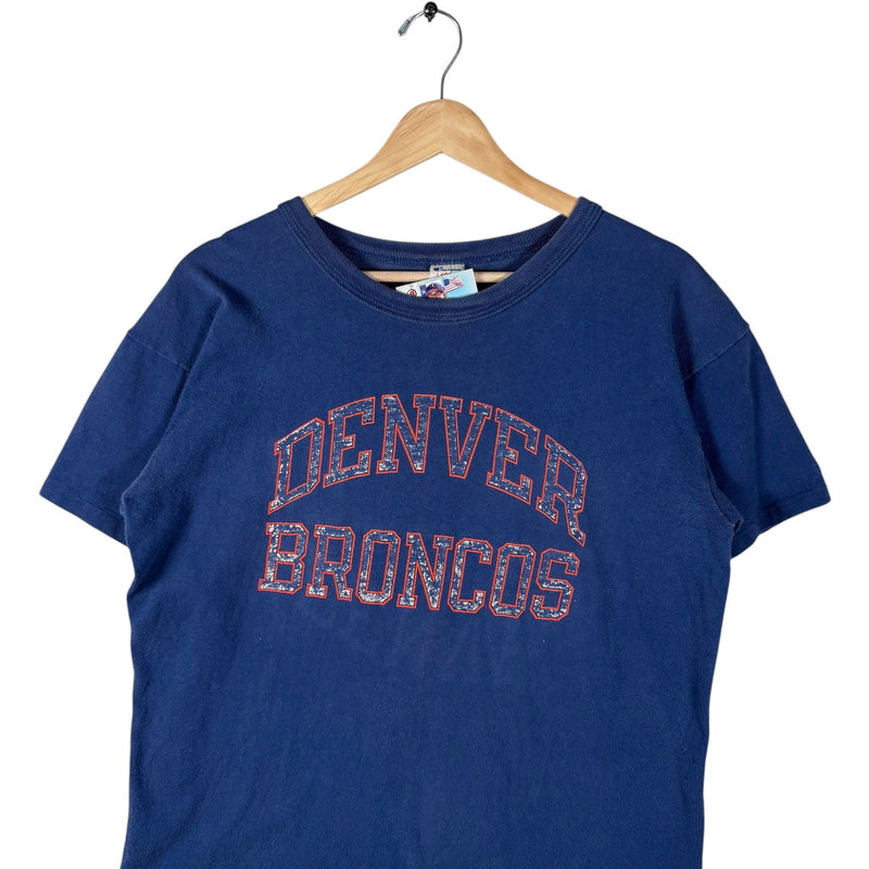 Vintage Champion Denver Broncos Spellout NFL Tee 80s