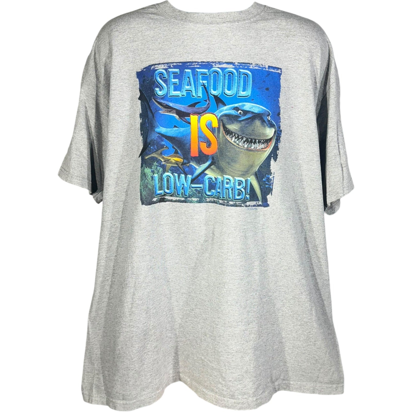 Vintage Finding Nemo "Seafood Is Low-Carb!" Movie Promo Tee