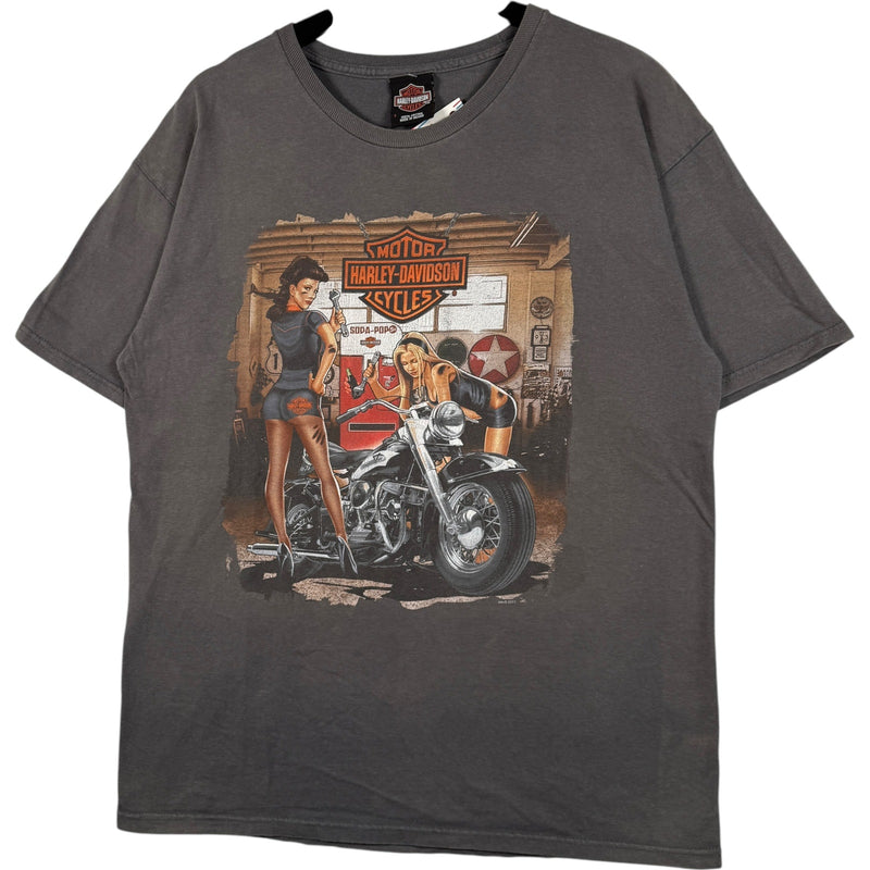 Vintage Harley Davidson Pin-up Mechanic Girls Tee