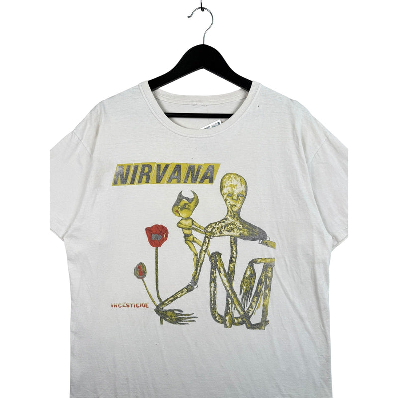 Vintage Nirvana Incesticide Graphic T-Shirt White Men's