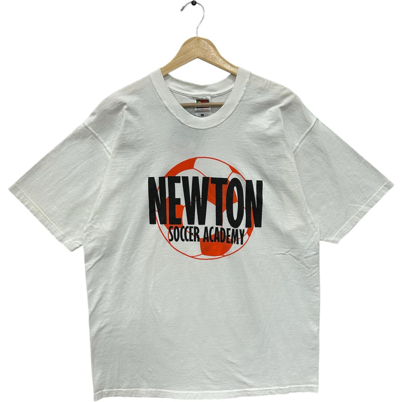 Vintage Newton Soccer Academy Spellout Ball Promo Tee