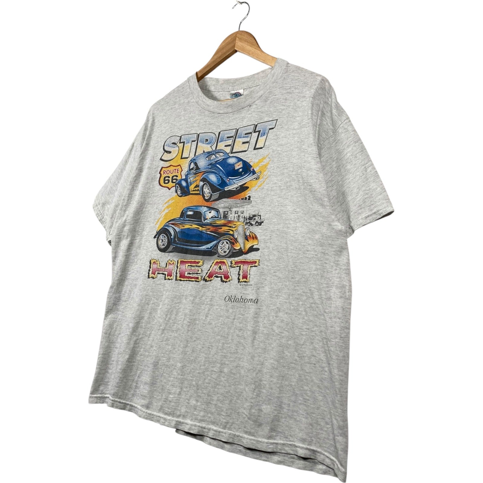 Vintage Route 66 Street Heat Oklahoma Hot Rod Graphic T-Shirt