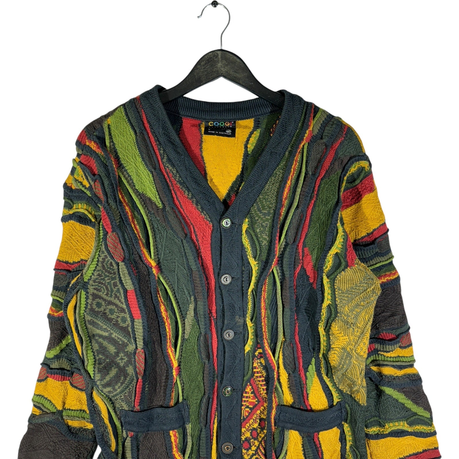 Vintage Coogi 3D Knit Button Up Cardigan Sweater