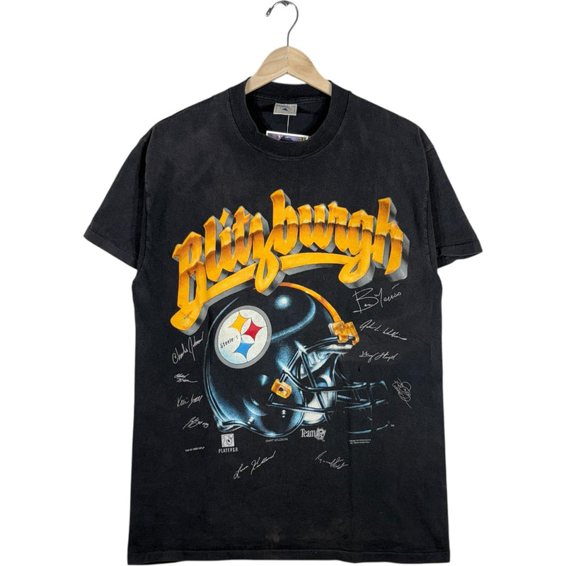 Vintage Pittsburgh Steelers Helmet Spellout NFL Tee