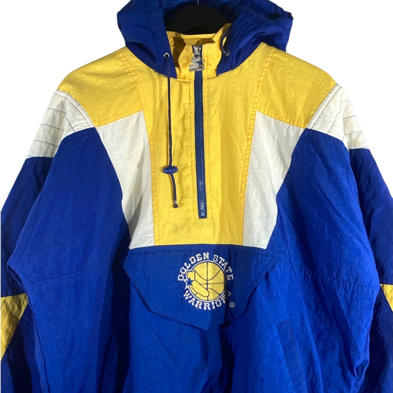 Vintage Starter Golden State Warriors NBA Pullover Hooded Jacket