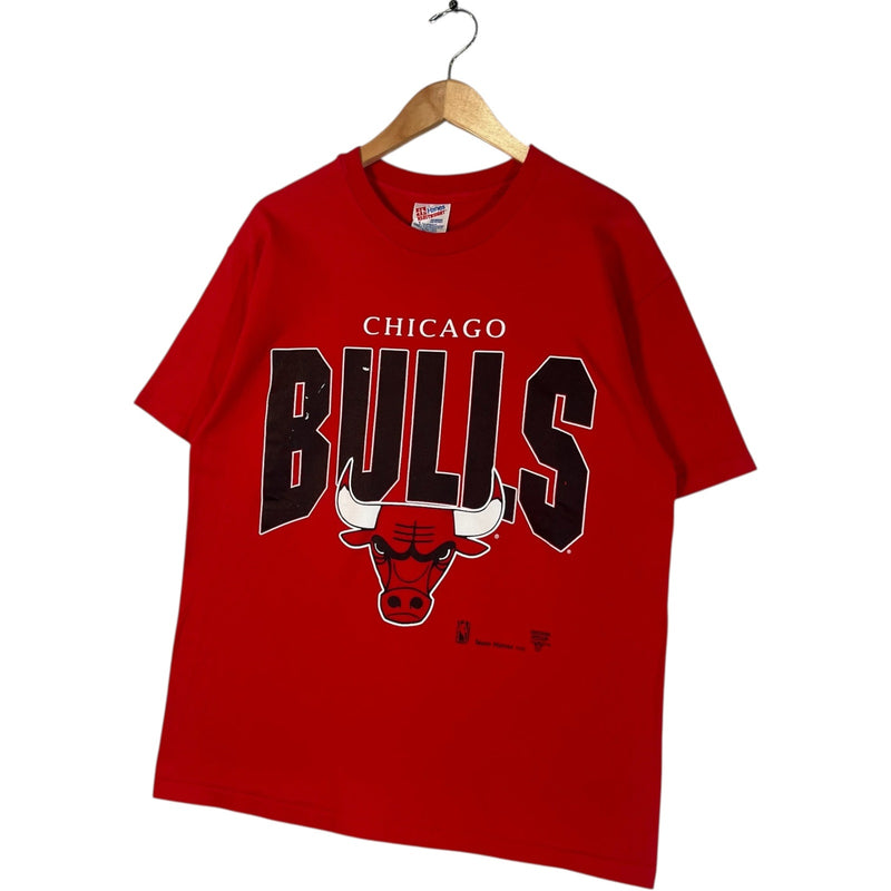 Vintage Chicago Bulls Chest Spellout Team Logo NBA Tee