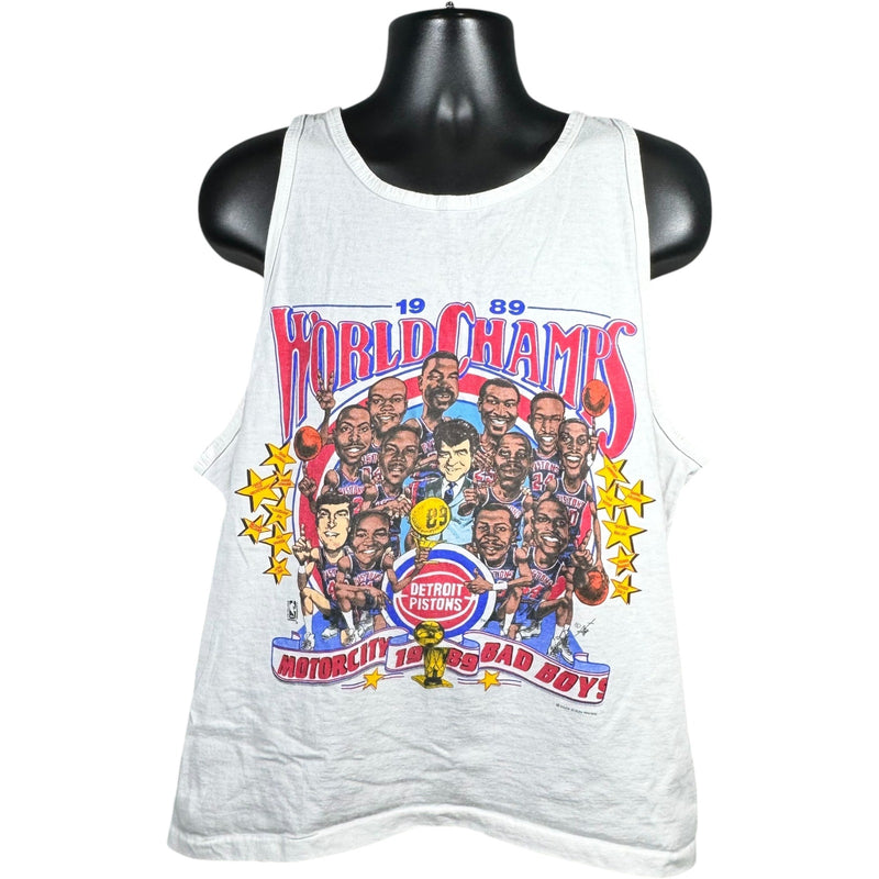 Vintage Detroit Pistons World Champs Caricature Tank Top 80s