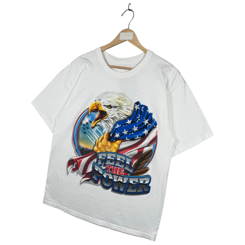 Vintage Bald Eagle Feel The Power Graphic T-Shirt