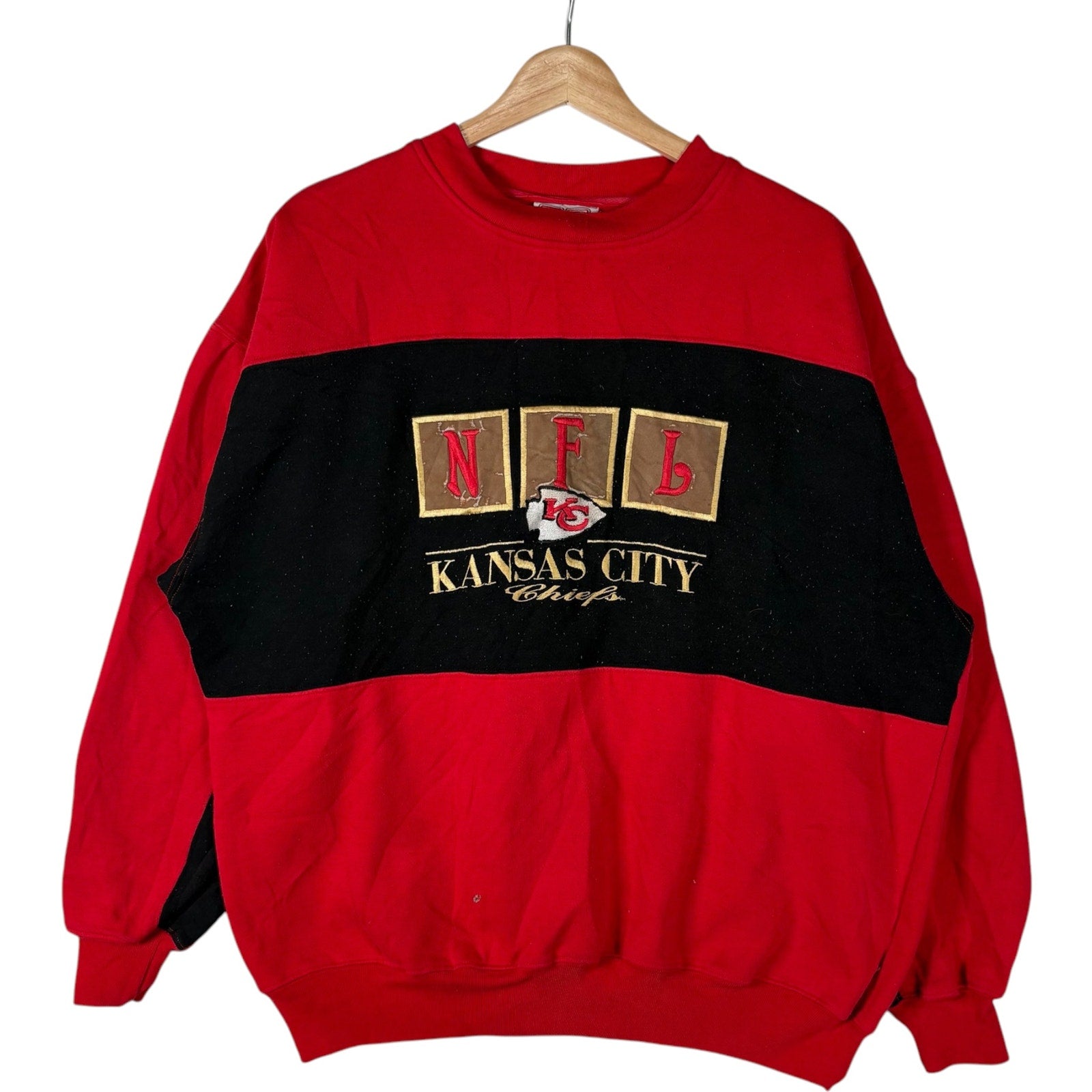 Vintage Kansas City Chiefs Spellout NFL Crewneck 90s