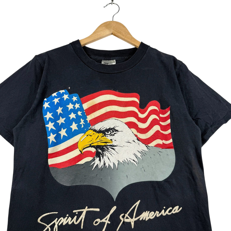 Vintage "Spirit Of America" Bald Eagle America Flag T-Shirt