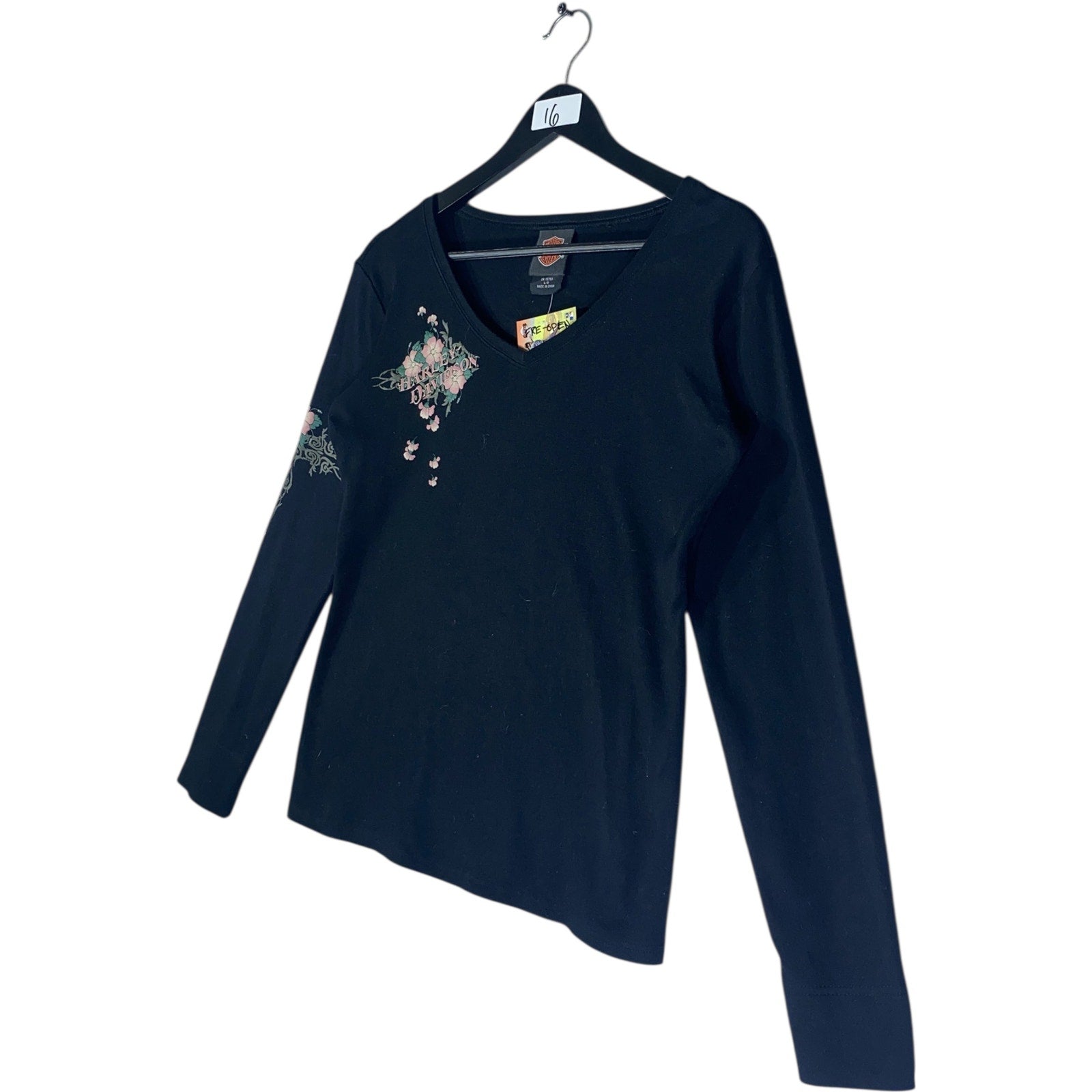 Vintage Women's Harley Davidson V-Neck Long Sleeve