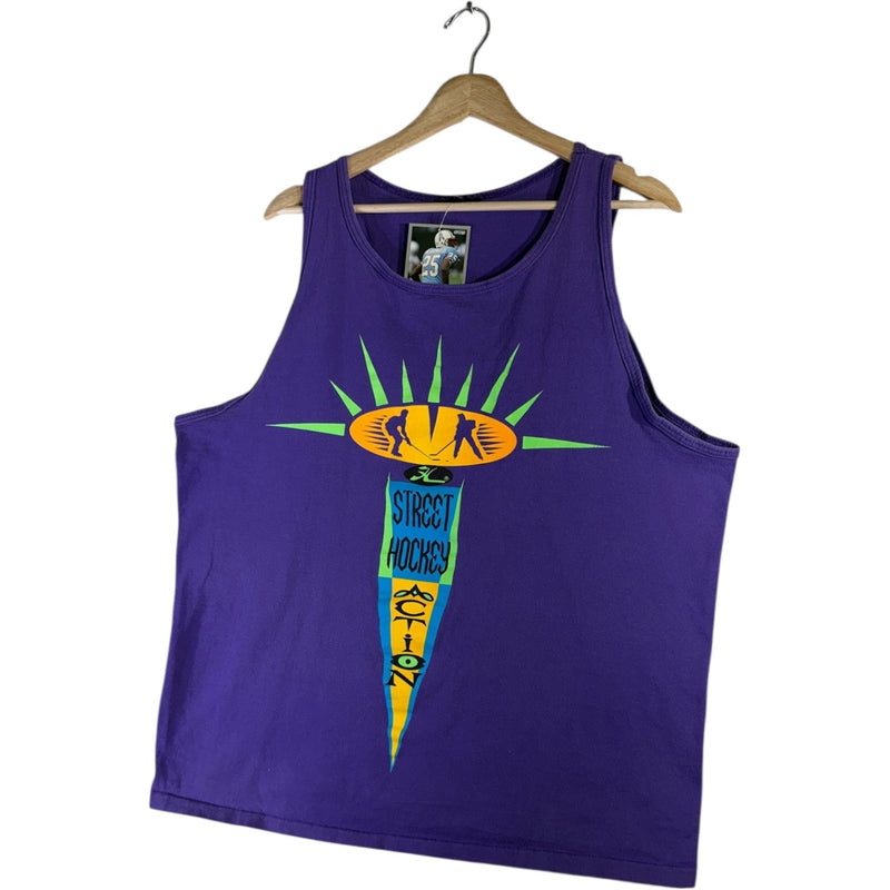 Vintage Street Hockey Action Graphic Tank Top