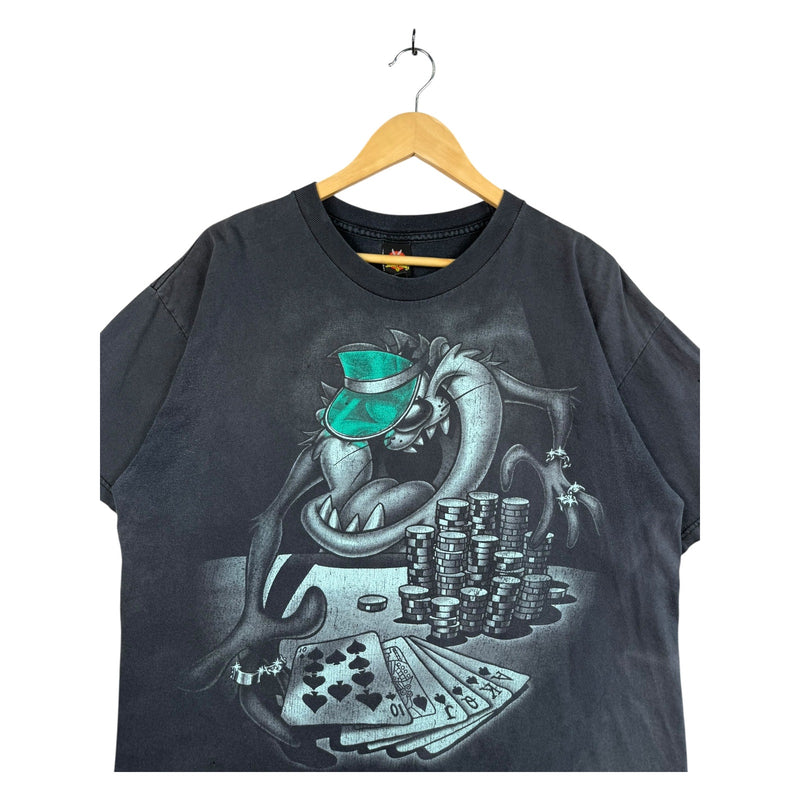 Vintage Looney Tunes Taz Manian Devil Poker T-Shirt