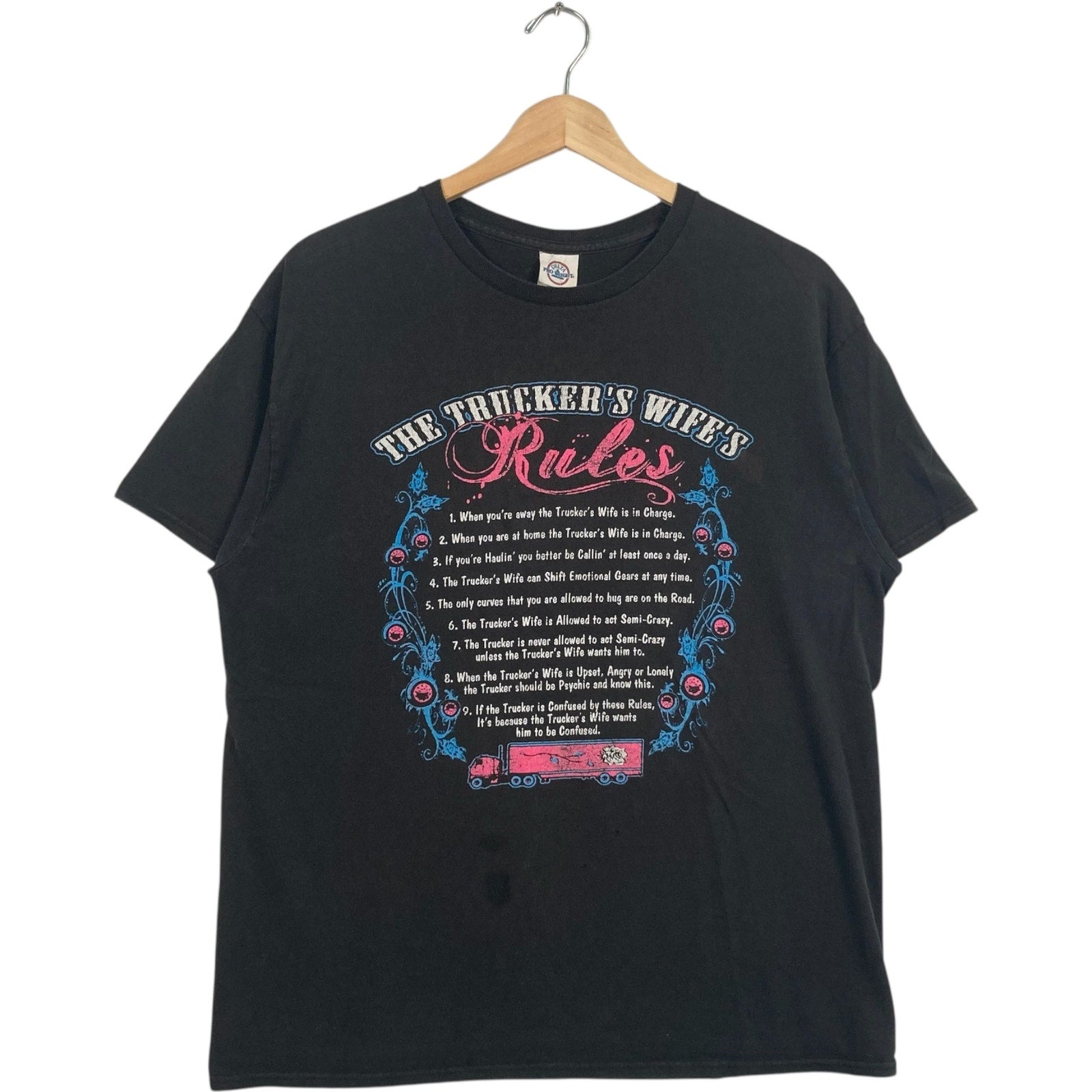 Vintage "The Truckers Wife Rules" Humor Tee