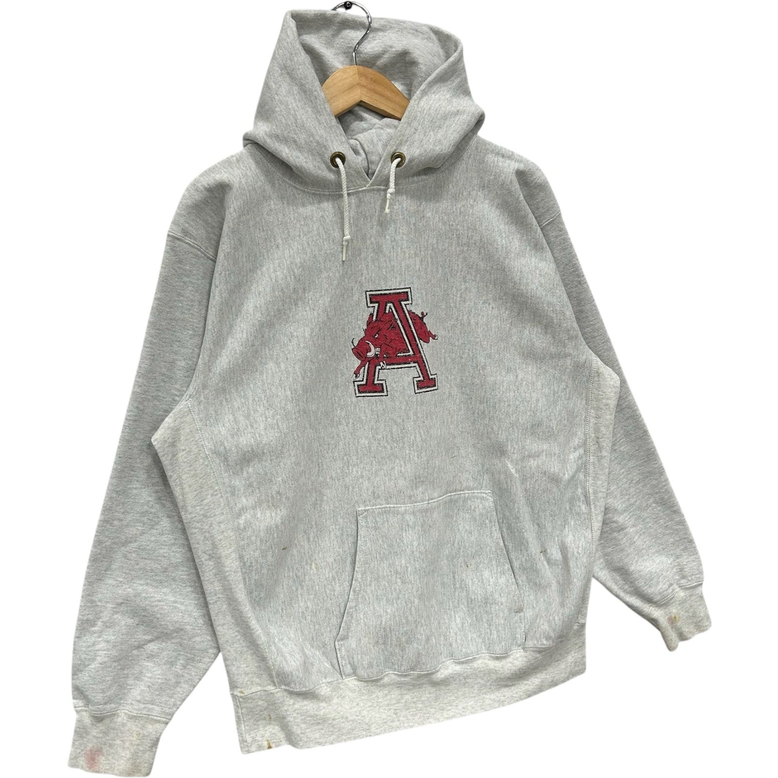 Vintage University Of Arkansas Razorbacks Logo Hoodie