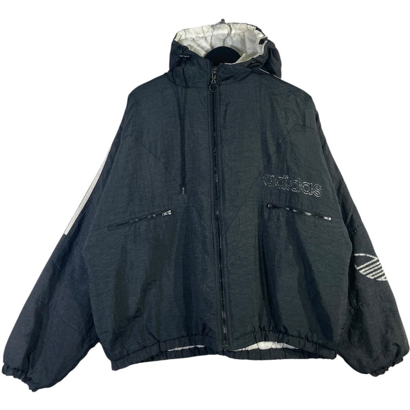 Vintage Adidas Trefoil 3-Stripes Hooded Windbreaker