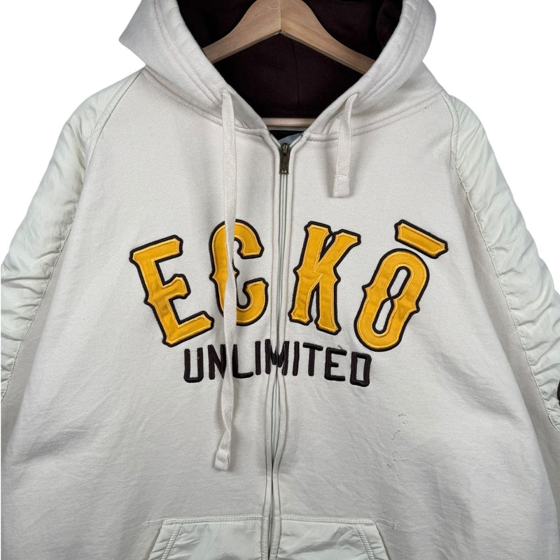 Vintage Ecko Unlimited Embroidered Logo Full Zip Hoodie