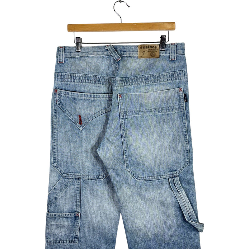 Vintage Justboy Double Knee Big Pockets Carpenter Jeans 34x33