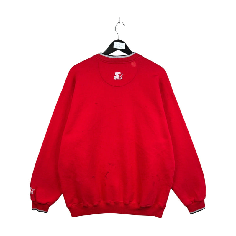 Vintage Starter Chicago Bulls Embroidered V-Neck Sweatshirt