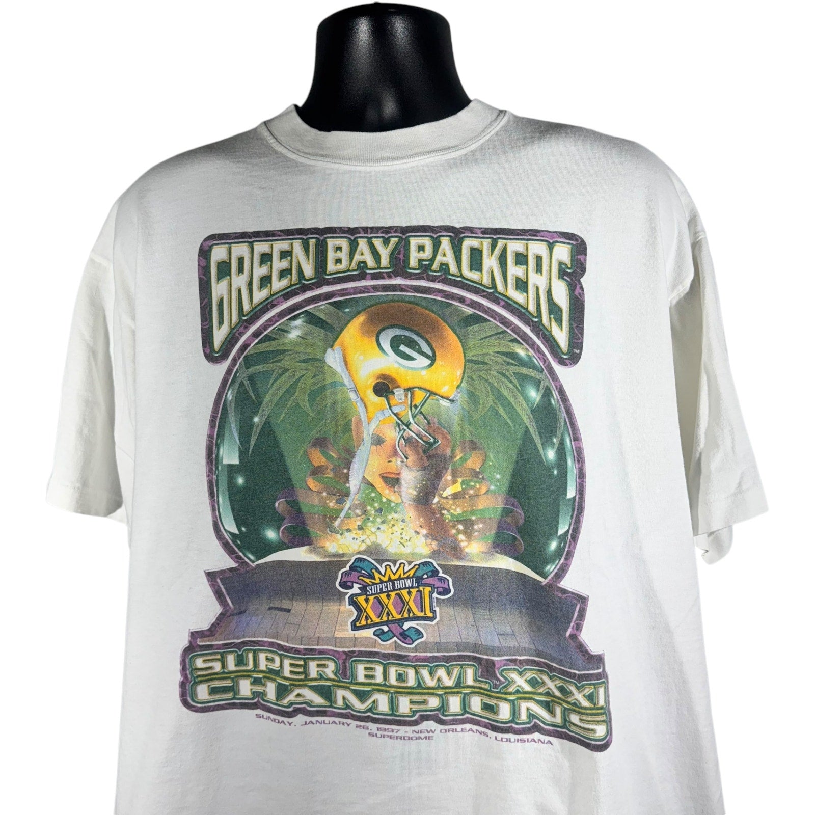 Vintage Starter Green Bay Packers Super Bowl Champs Tee 1997