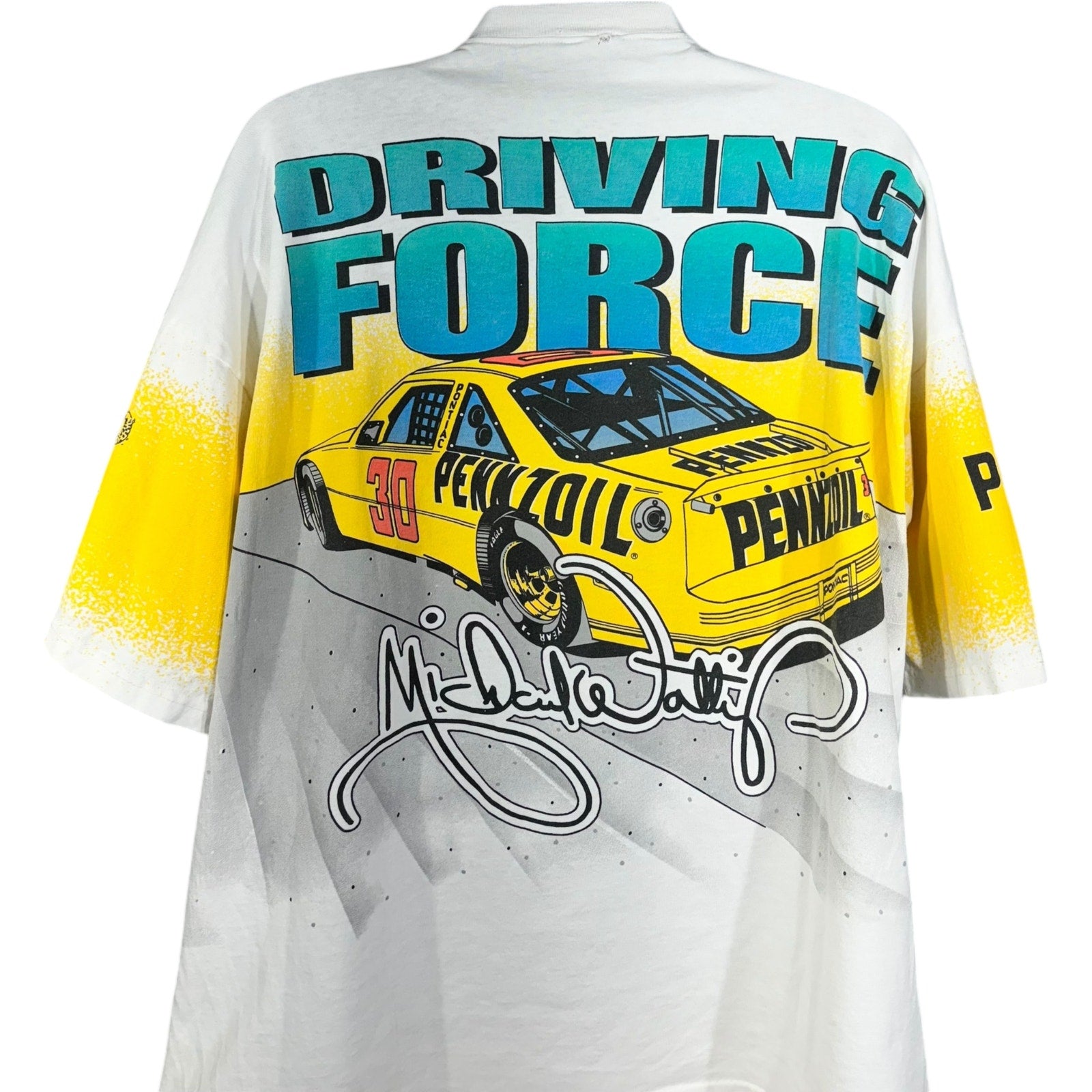 Vintage NASCAR Michael Waltrip Driving Force AOP Racing Tee