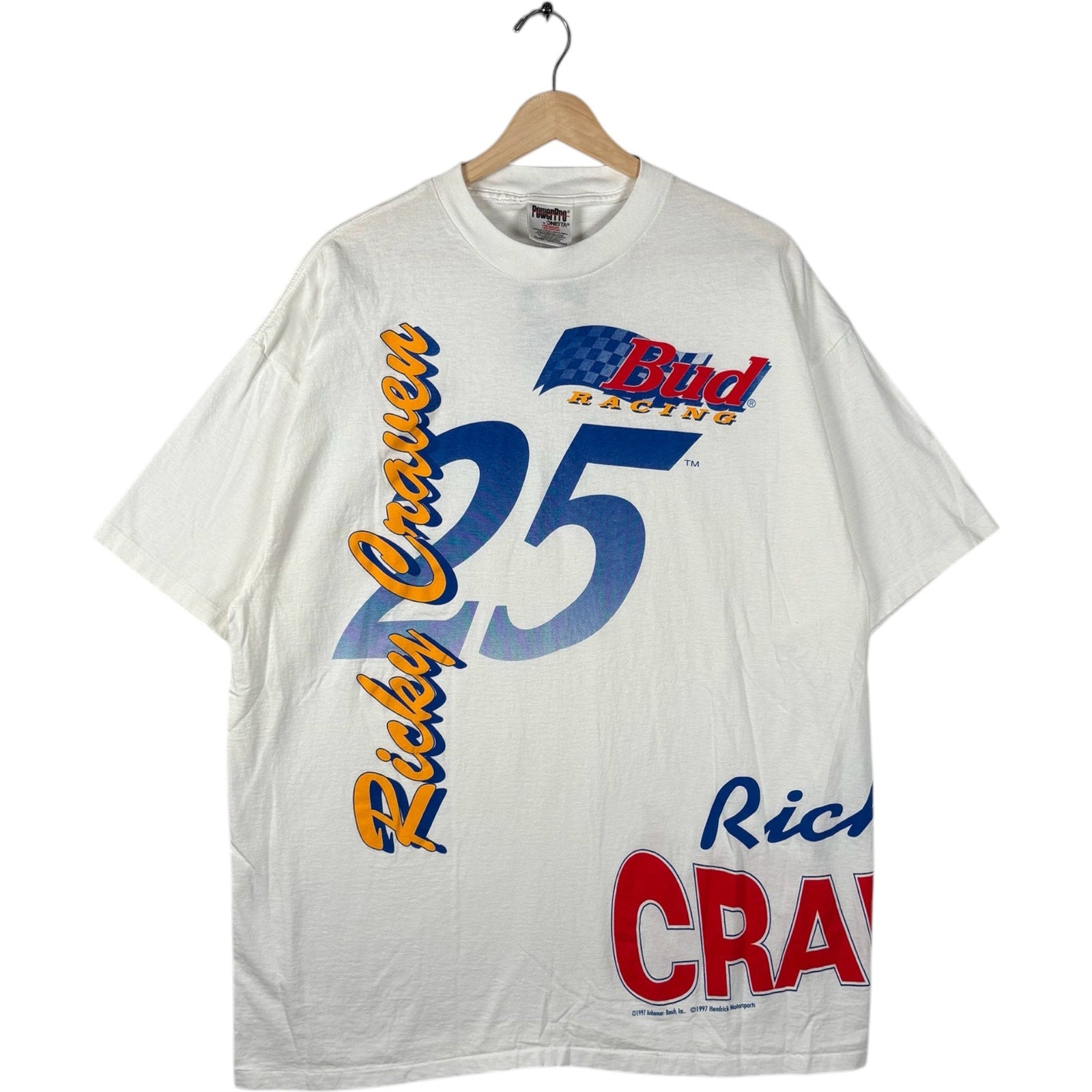 Vintage Ricky Craven Bud Spellout NASCAR Tee