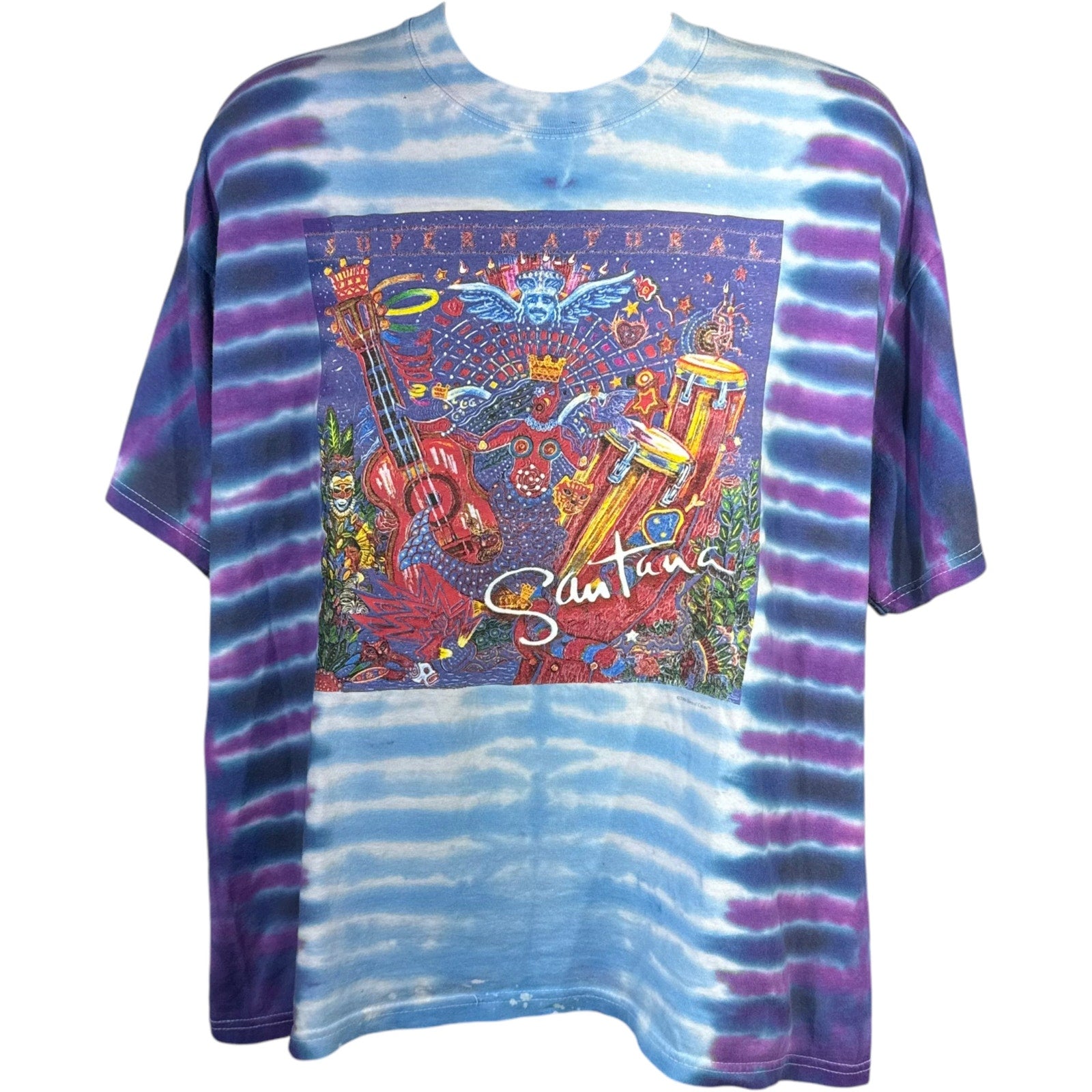 Vintage Carlos Santana "Supernatural" Tie Dye Band Tee