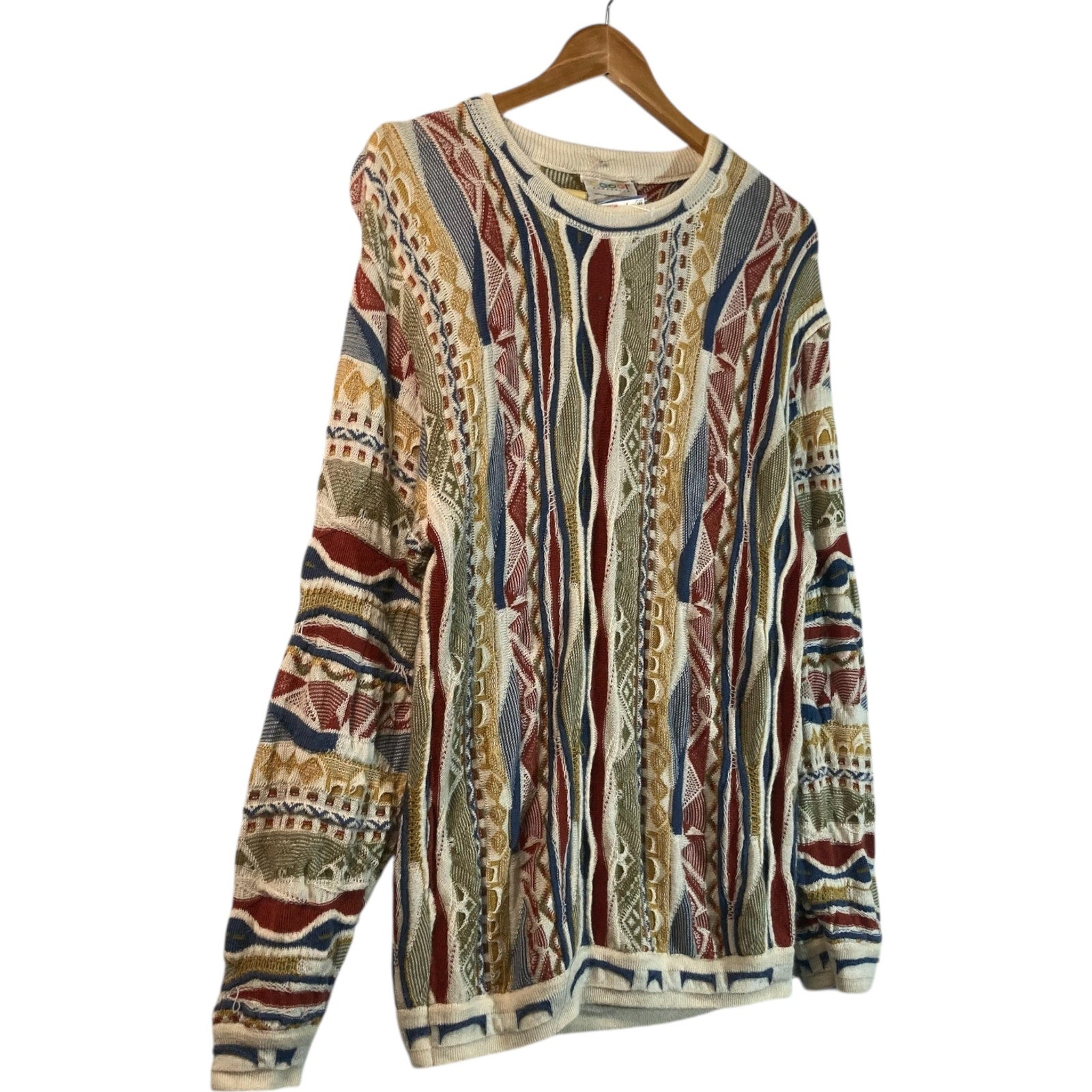 Vintage Coogi 3D Diamond Abstract Knit Sweater
