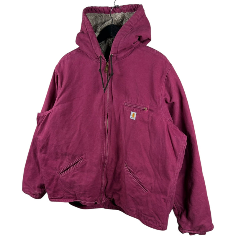 Vintage Carhartt Sherpa Lined Hooded Full Zip Workwear Jacket